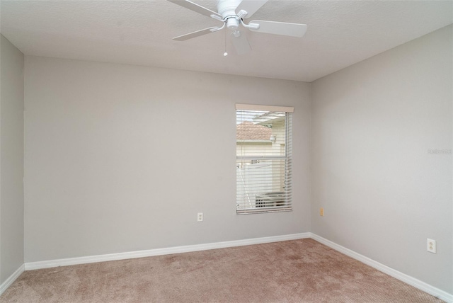 14266 Creek Run Dr, Riverview, FL 33579 - spare room featuring light colored carpet, baseboards, and ceiling fan