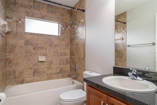 14266 Creek Run Dr, Riverview, FL 33579 - bathroom with bathtub / shower combination, vanity, and toilet
