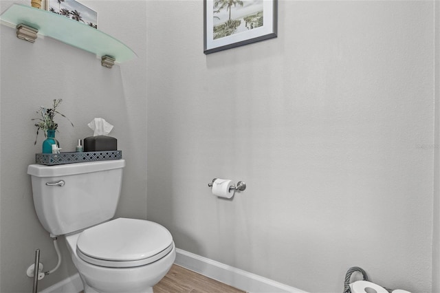 31921 Magna Gulf Loop, San Antonio, FL 33576 - bathroom with baseboards, toilet, and wood finished floors