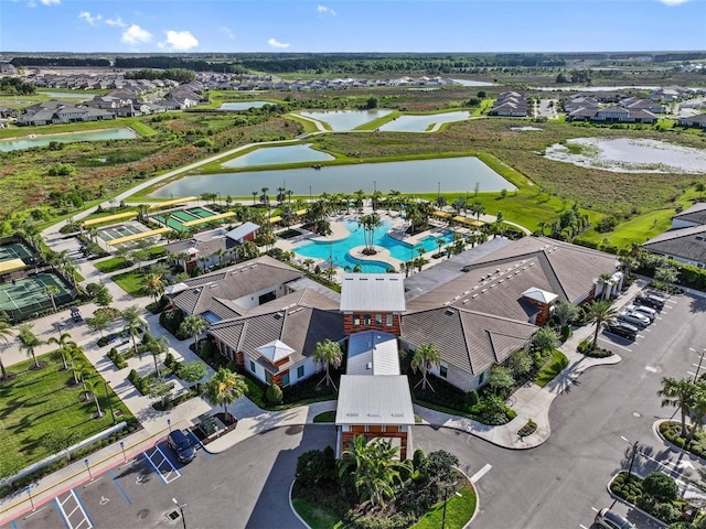 31921 Magna Gulf Loop, San Antonio, FL 33576 - aerial perspective of suburban area featuring a large body of water and a pool
