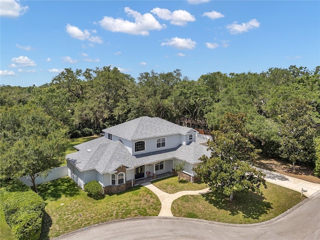 2011 Water Wheel Ct, Dunedin, FL 34698 - aerial view of property and surrounding area featuring a heavily wooded area