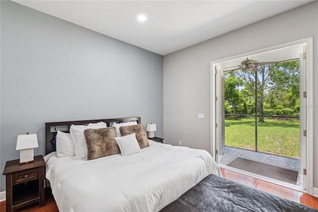 2011 Water Wheel Ct, Dunedin, FL 34698 - bedroom with access to outside, wood finished floors, recessed lighting, and baseboards