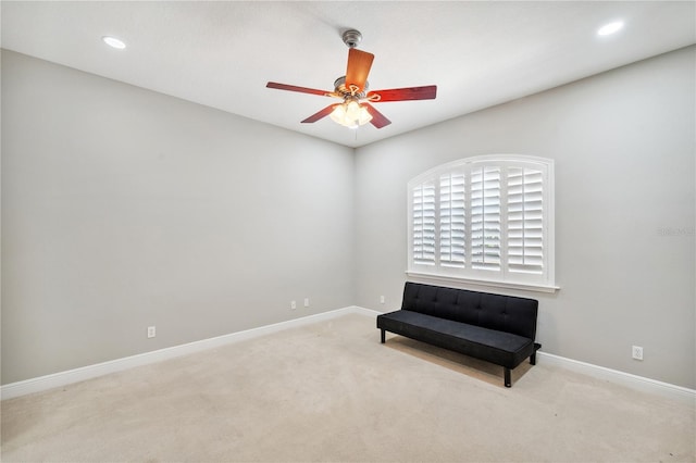 2011 Water Wheel Ct, Dunedin, FL 34698 - unfurnished room featuring carpet flooring, a ceiling fan, baseboards, and recessed lighting