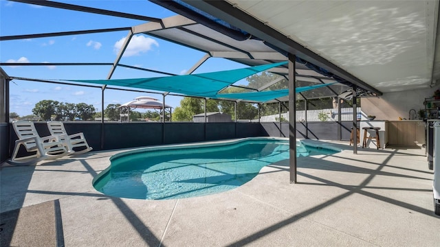 12416 Queensland Ln, Tampa, FL 33625 - view of pool featuring a patio area and glass enclosure