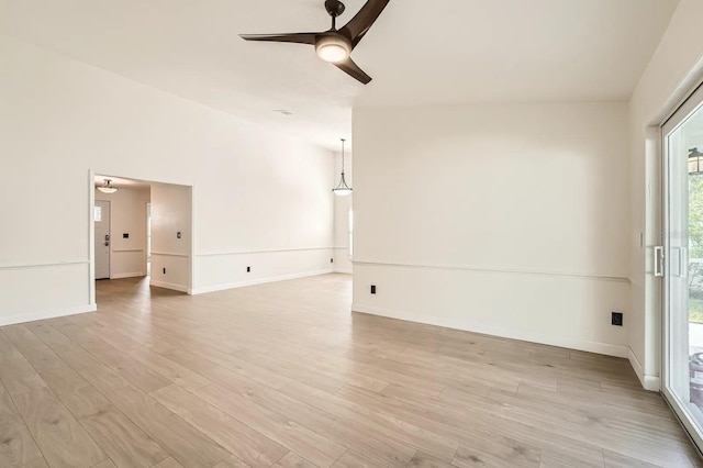 3058 Cara Ct, Palm Harbor, FL 34684 - empty room featuring a ceiling fan, light wood-type flooring, and baseboards