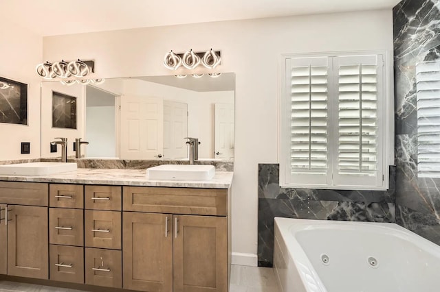 3058 Cara Ct, Palm Harbor, FL 34684 - bathroom with double vanity and a jetted tub