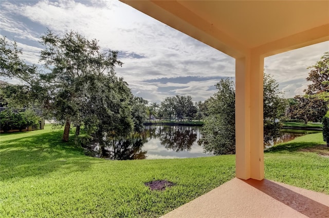 1531 Ember Ln, Tarpon Springs, FL 34689 - view of green lawn with a water view