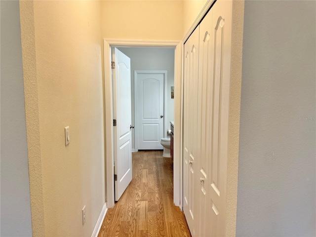 2130 Broadway View Ave, Brandon, FL 33510 - corridor with light wood-type flooring and a textured wall