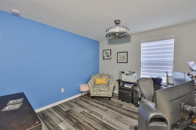 6512 Trent Creek Dr, Sun City Center, FL 33573 - office space with wood finished floors, baseboards, and a textured ceiling