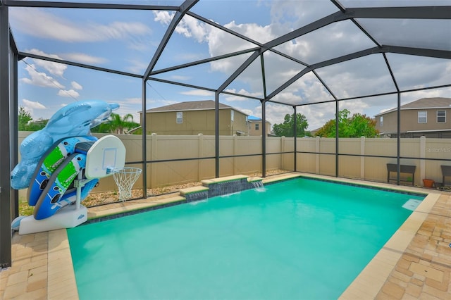 6512 Trent Creek Dr, Sun City Center, FL 33573 - view of pool with a fenced backyard and a lanai