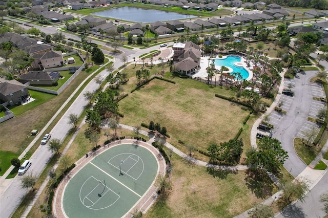6512 Trent Creek Dr, Sun City Center, FL 33573 - aerial view of property's location featuring a pool area, nearby suburban area, and a nearby body of water