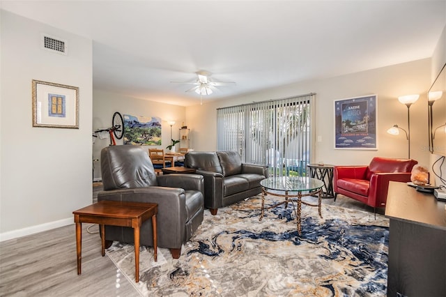 1515 Bayshore Blvd Unit 38, Dunedin, FL 34698 - living room with wood finished floors and ceiling fan