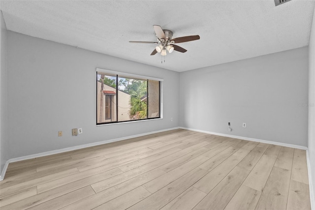 4160 Player Cir Unit 109, Orlando, FL 32808 - empty room with ceiling fan, light wood finished floors, a textured ceiling, and baseboards