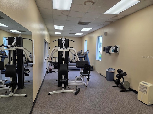 4471 Marsh Harbor Dr, Tavares, FL 32778 - gym with a paneled ceiling