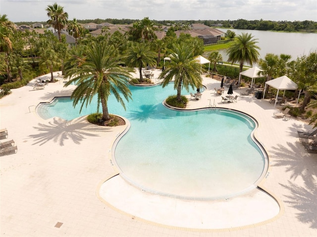 5511 Badini Way, Palmetto, FL 34221 - community pool featuring a gazebo, a patio, and a water view