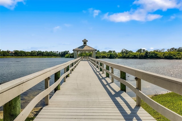 11813 Crawford Parrish Ln, Parrish, FL 34219 - dock with a gazebo and a water view