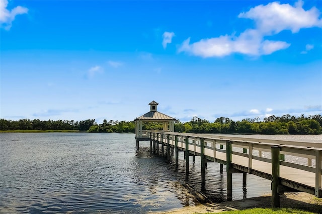11813 Crawford Parrish Ln, Parrish, FL 34219 - dock with a gazebo and a water view