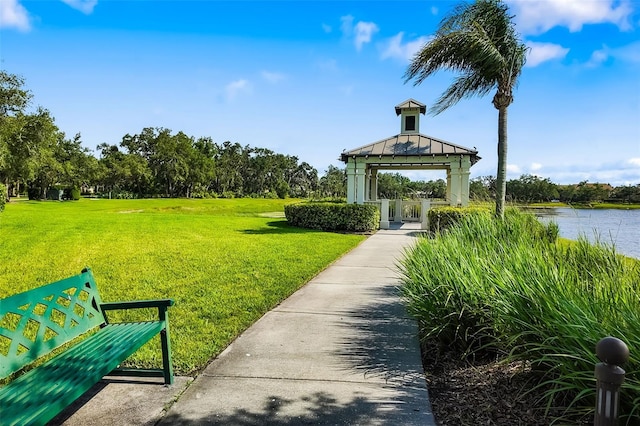 11813 Crawford Parrish Ln, Parrish, FL 34219 - view of home's community with a gazebo, a yard, and a water view