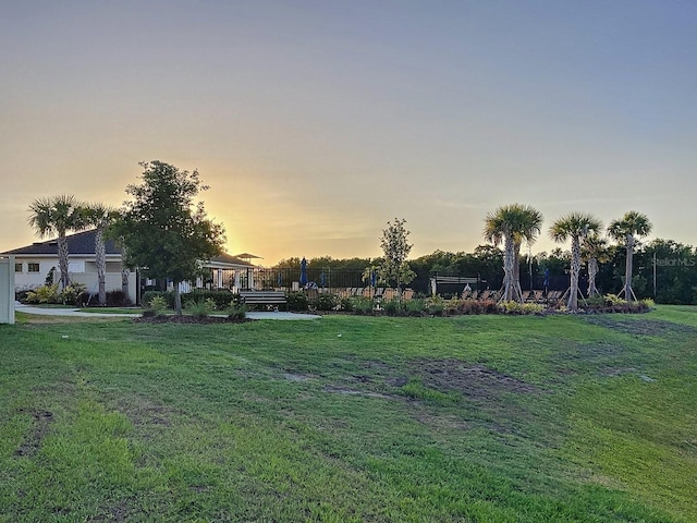 13014 Willow Grove Dr, Riverview, FL 33579 - yard at dusk with a yard