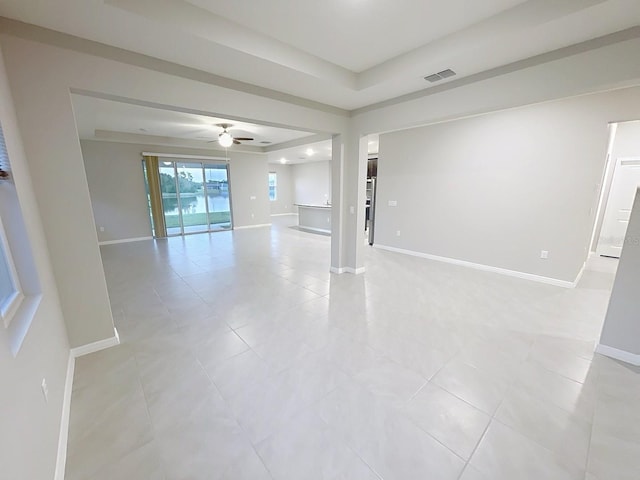 13014 Willow Grove Dr, Riverview, FL 33579 - unfurnished room with ceiling fan, baseboards, and light tile patterned flooring
