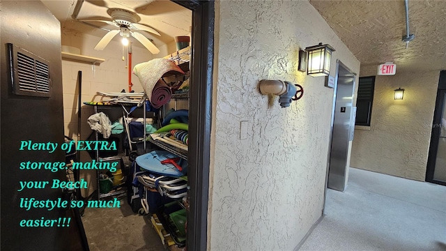 14900 Gulf Blvd Unit 308, Madeira Beach, FL 33708 - storage with a ceiling fan and elevator