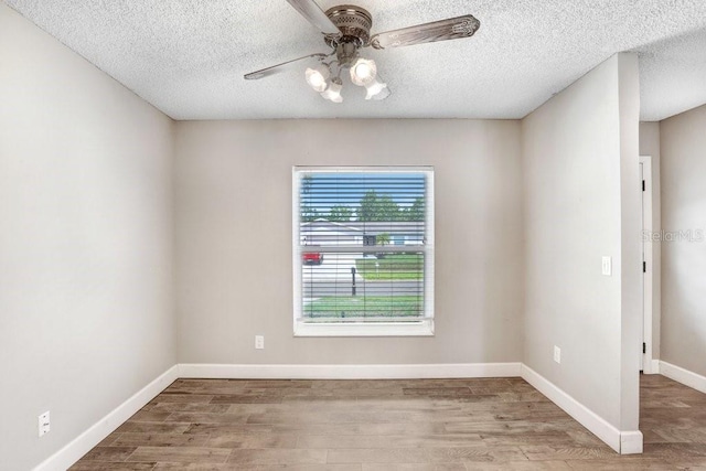 3917 Casaba Loop, Valrico, FL 33596 - spare room featuring wood finished floors, a ceiling fan, a textured ceiling, and baseboards