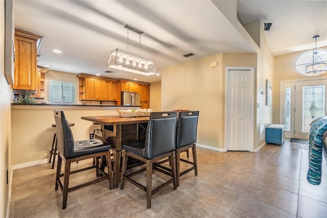 2016 Chelam Way, Brandon, FL 33511 - dining space with recessed lighting, baseboards, and light tile patterned floors
