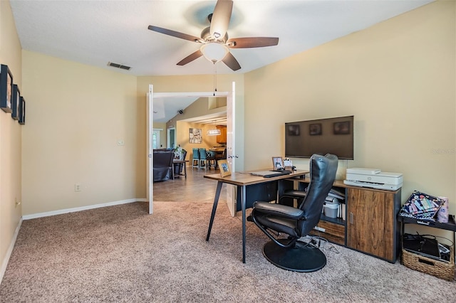 2016 Chelam Way, Brandon, FL 33511 - carpeted office space featuring ceiling fan and baseboards