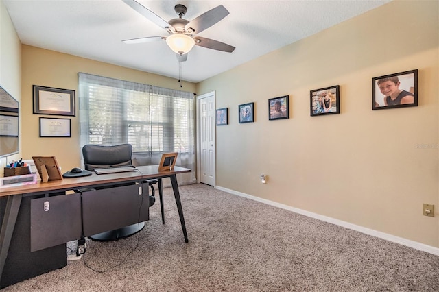 2016 Chelam Way, Brandon, FL 33511 - carpeted office space with ceiling fan and baseboards