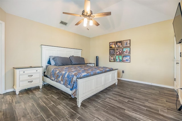 2016 Chelam Way, Brandon, FL 33511 - bedroom with dark wood finished floors, baseboards, and ceiling fan
