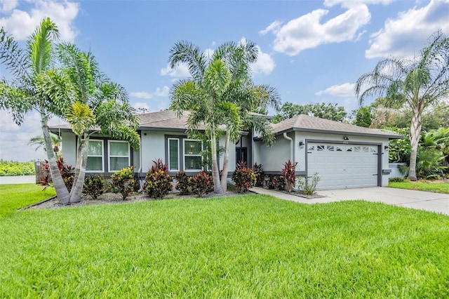 2016 Chelam Way, Brandon, FL 33511 - ranch-style home featuring stucco siding, driveway, a garage, and a front lawn