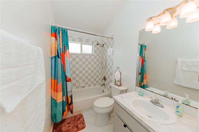 9852 Laurel Ledge Dr, Riverview, FL 33569 - full bath with vanity, shower / bathtub combination with curtain, and tile patterned floors
