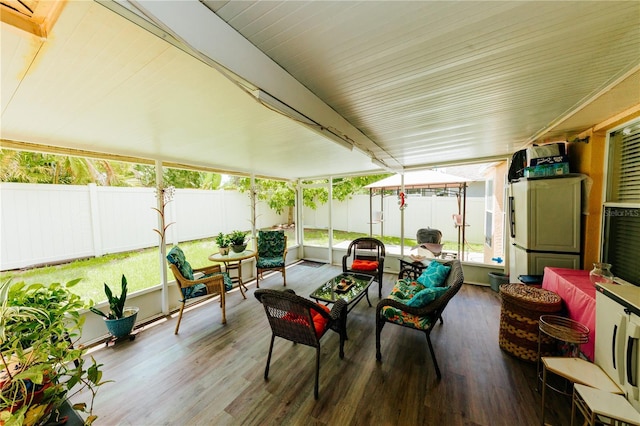 9852 Laurel Ledge Dr, Riverview, FL 33569 - sunroom with an outdoor living space and plenty of natural light
