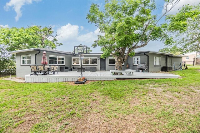 3120 S Polk Ave, Lakeland, FL 33803 - back of property featuring a yard and a deck