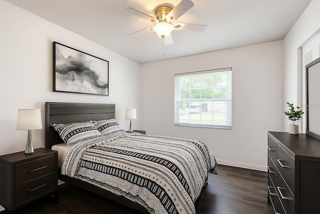 4102 Stonehenge Rd, Mulberry, FL 33860 - bedroom featuring dark wood-style floors and ceiling fan