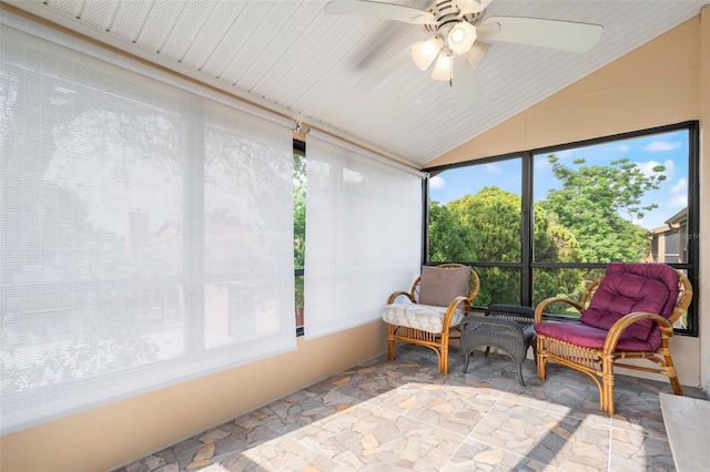 4036 Davit Dr, New Port Richey, FL 34652 - sunroom / solarium with a ceiling fan and vaulted ceiling