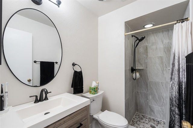 4036 Davit Dr, New Port Richey, FL 34652 - full bathroom featuring toilet, vanity, and tiled shower