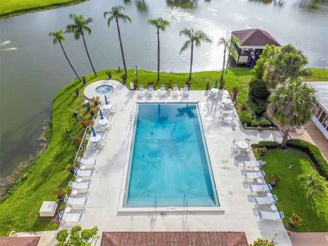 4036 Davit Dr, New Port Richey, FL 34652 - community pool with a water view and a patio