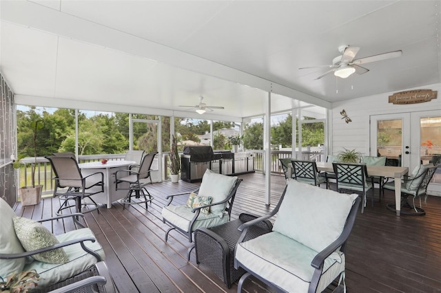 1709 Main St, Safety Harbor, FL 34695 - sunroom featuring outdoor dining space and a ceiling fan