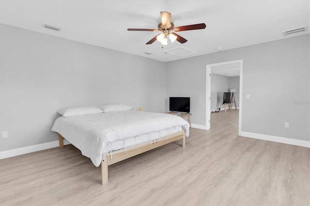 5685 35th Ave N, Saint Petersburg, FL 33710 - bedroom featuring light wood finished floors, baseboards, and a ceiling fan