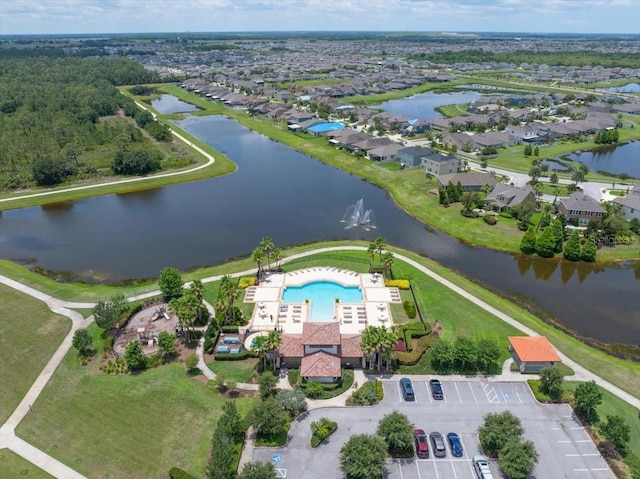 11904 Greenchop Pl, Riverview, FL 33579 - aerial view of a nearby body of water and a pool area