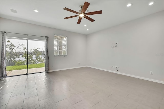1402 Harbour Walk Rd, Tampa, FL 33602 - unfurnished room with ceiling fan, recessed lighting, and baseboards