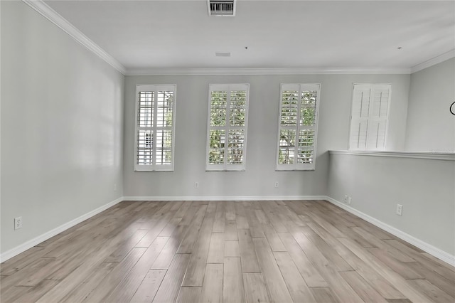 1402 Harbour Walk Rd, Tampa, FL 33602 - empty room with wood finished floors, baseboards, and ornamental molding