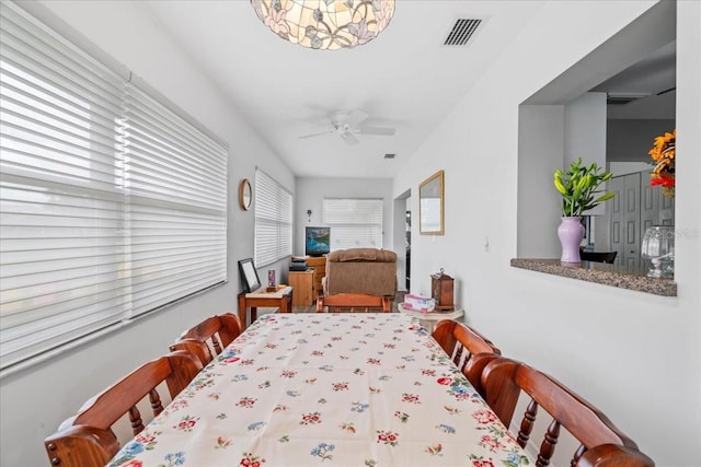 2214 Highclere Cir Unit 6, Sun City Center, FL 33573 - dining room with a ceiling fan