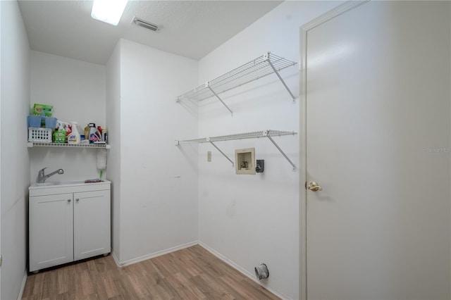 1838 Eagle Ridge Blvd, Palm Harbor, FL 34685 - washroom with light wood-type flooring, cabinet space, and washer hookup