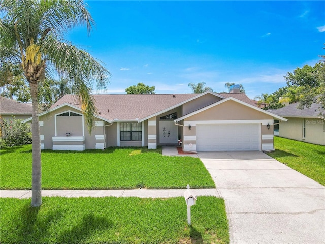 1838 Eagle Ridge Blvd, Palm Harbor, FL 34685 - single story home with a garage, stucco siding, and a front lawn