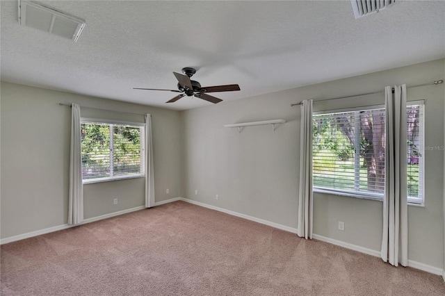 27440 Cedar Park Ct, Wesley Chapel, FL 33544 - carpeted spare room featuring a ceiling fan, a textured ceiling, and baseboards