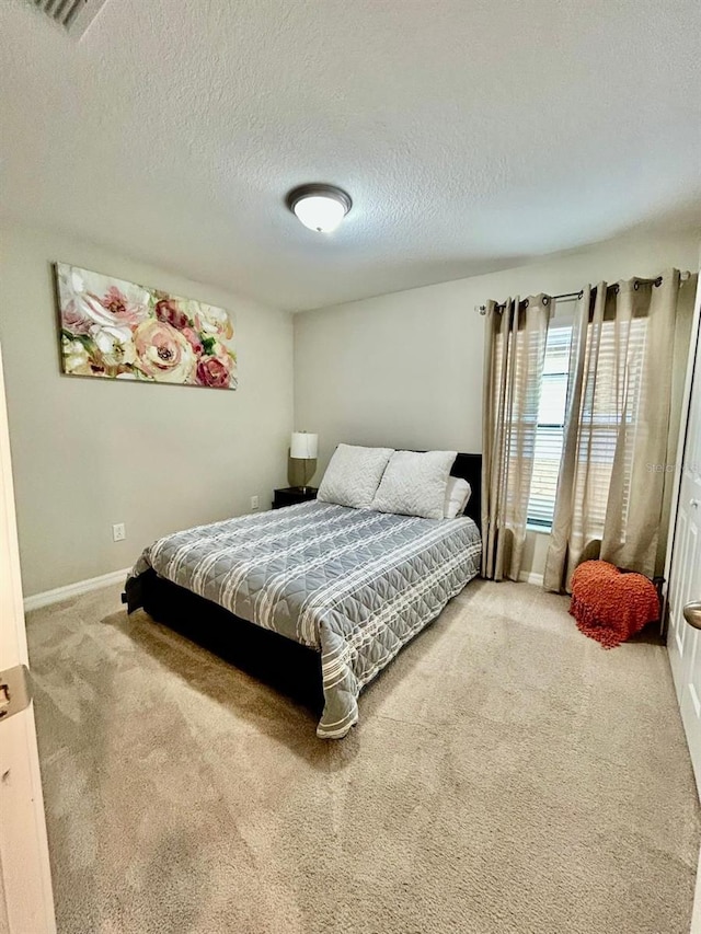 14015 Arbor Pines Dr, Riverview, FL 33579 - bedroom with light carpet, a textured ceiling, and baseboards