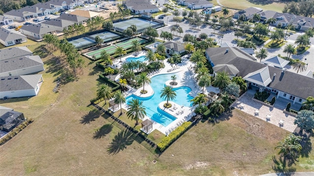 1890 Flora Pass Pl, Kissimmee, FL 34747 - aerial perspective of suburban area with a pool area