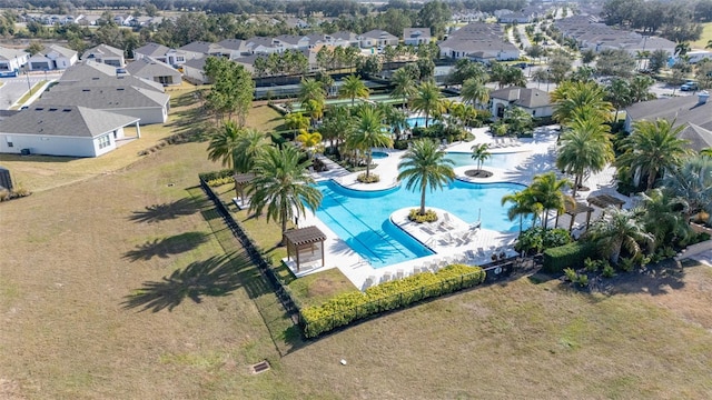 1890 Flora Pass Pl, Kissimmee, FL 34747 - aerial perspective of suburban area featuring a pool area
